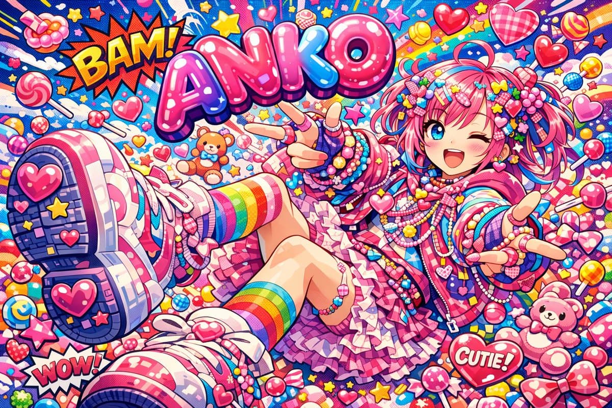 Aniko 的原宿 Decora 波普艺术海报