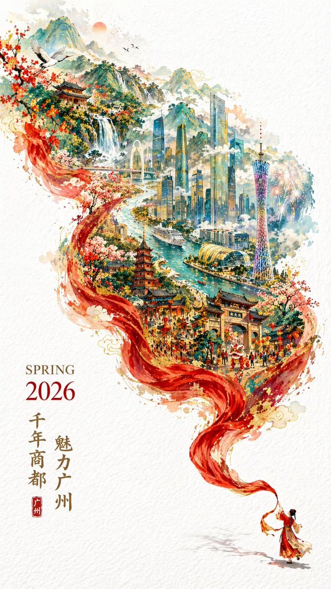 信息图 / 教育视觉图 - 城市双重曝光宣传海报