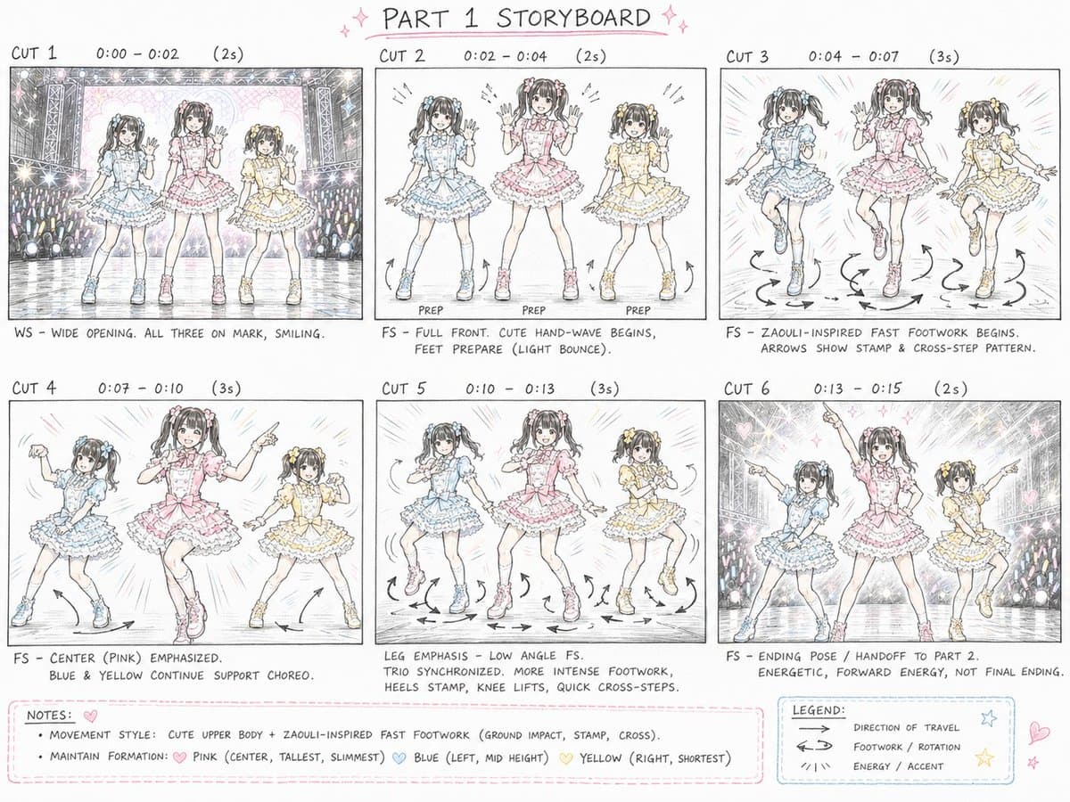漫画 / 故事板 - 可爱彩色铅笔分镜表