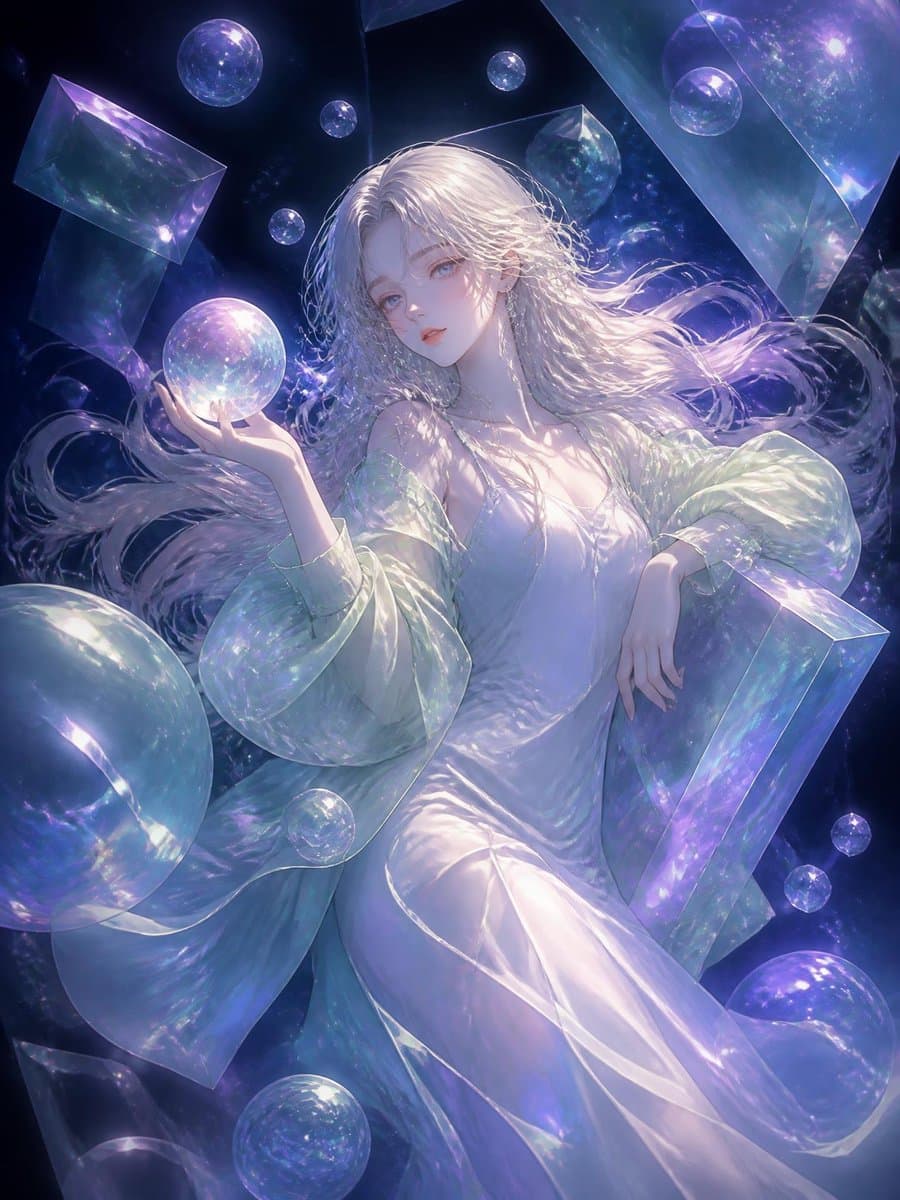 社交媒体帖子 - 空灵水晶动漫女性